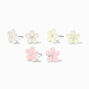 Silver UV Color-Changing Flower Stud Earrings - 3 Pack,