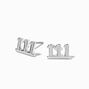 Silver 111 Angel Number Stud Earrings,