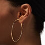 Gold-tone 40mm 50mm, &amp; 60mm Graduated Hoop Earrings - 3 Pack,