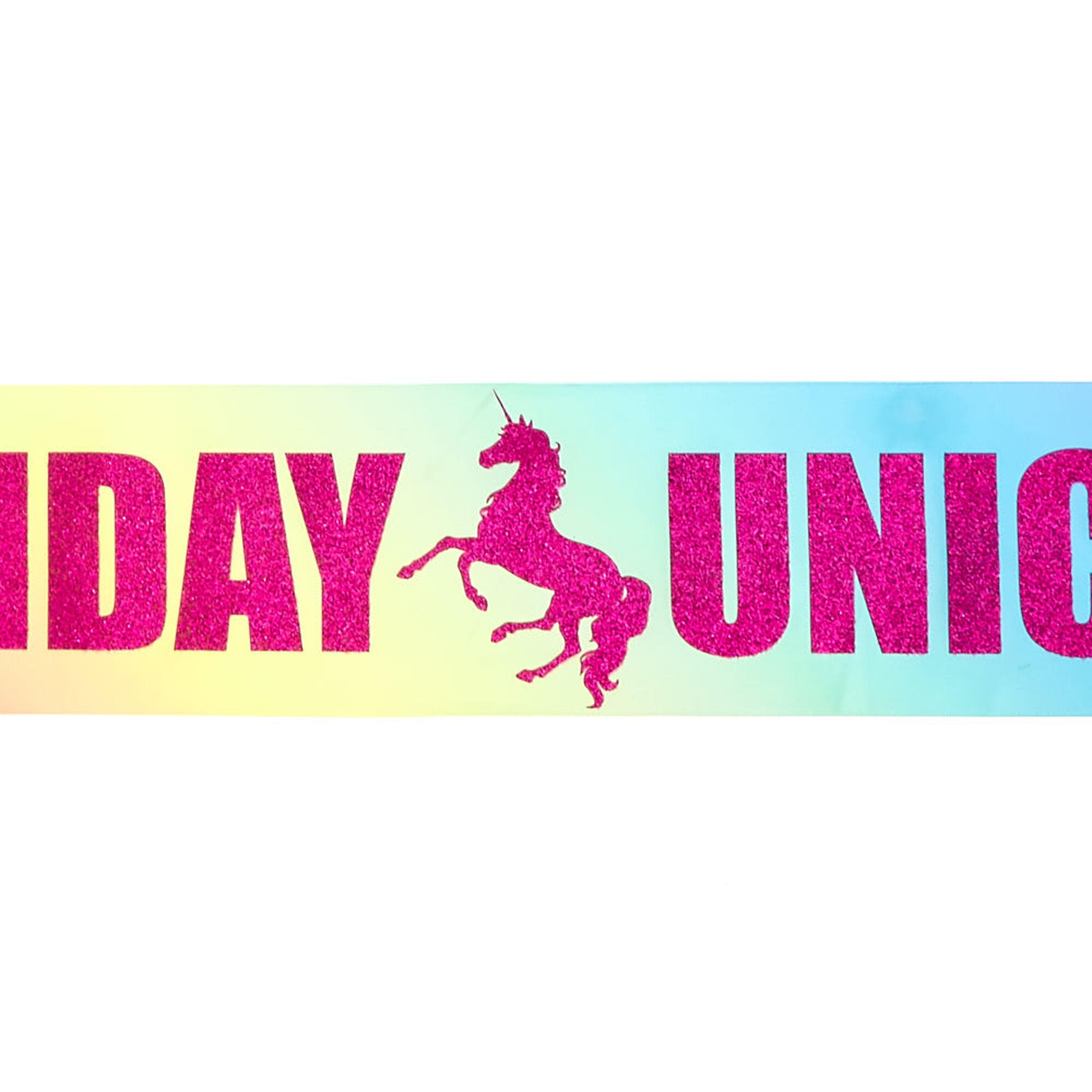 Pink Glitter Birthday Unicorn Sash Pink Glitter Birthday Unicorn Sash