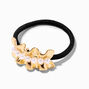 Mixed Metal Ruffle Pearl Cuff Hair Ties - 2 Pack,