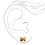 Gold-tone Calico Cat Stud Earrings,