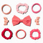 Claire&#39;s Club Pink Hair Bow &amp; Hair Tie Set - 9 Pack,