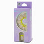 Yellow French Tip Medium Square Vegan Faux Nail Set - 24 Pack,