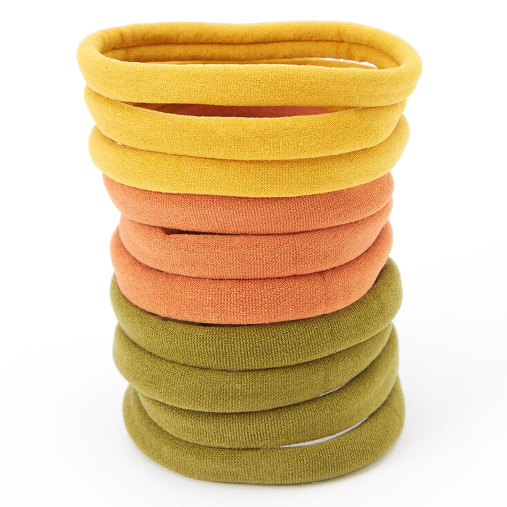 Earth Tone Rolled Hair Ties - 10 Pack,