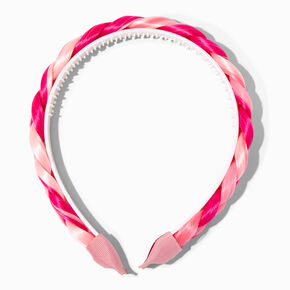Mixed Pink Faux Hair Braid Headband,