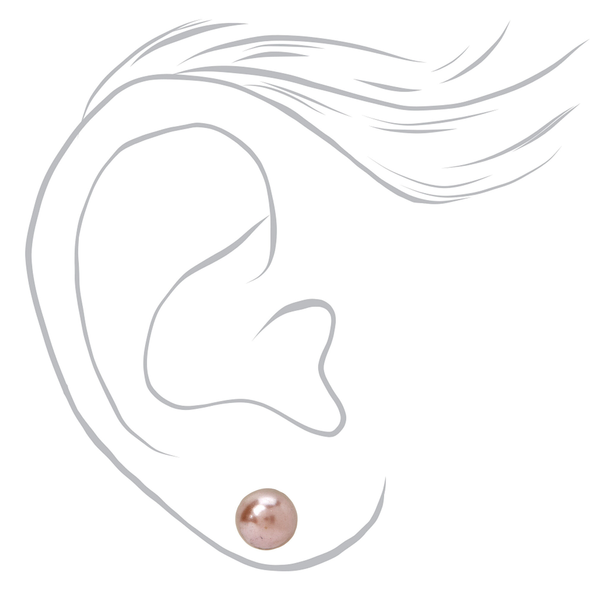 Graduated Pearl Magnetic Stud Earrings - 9 Pack,