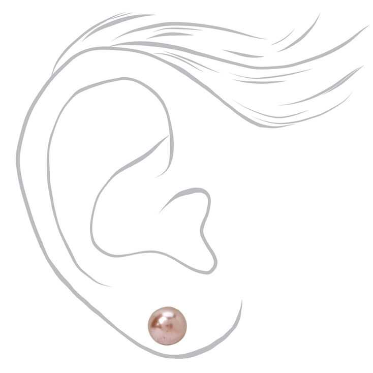 Graduated Pearl Magnetic Stud Earrings - 9 Pack,