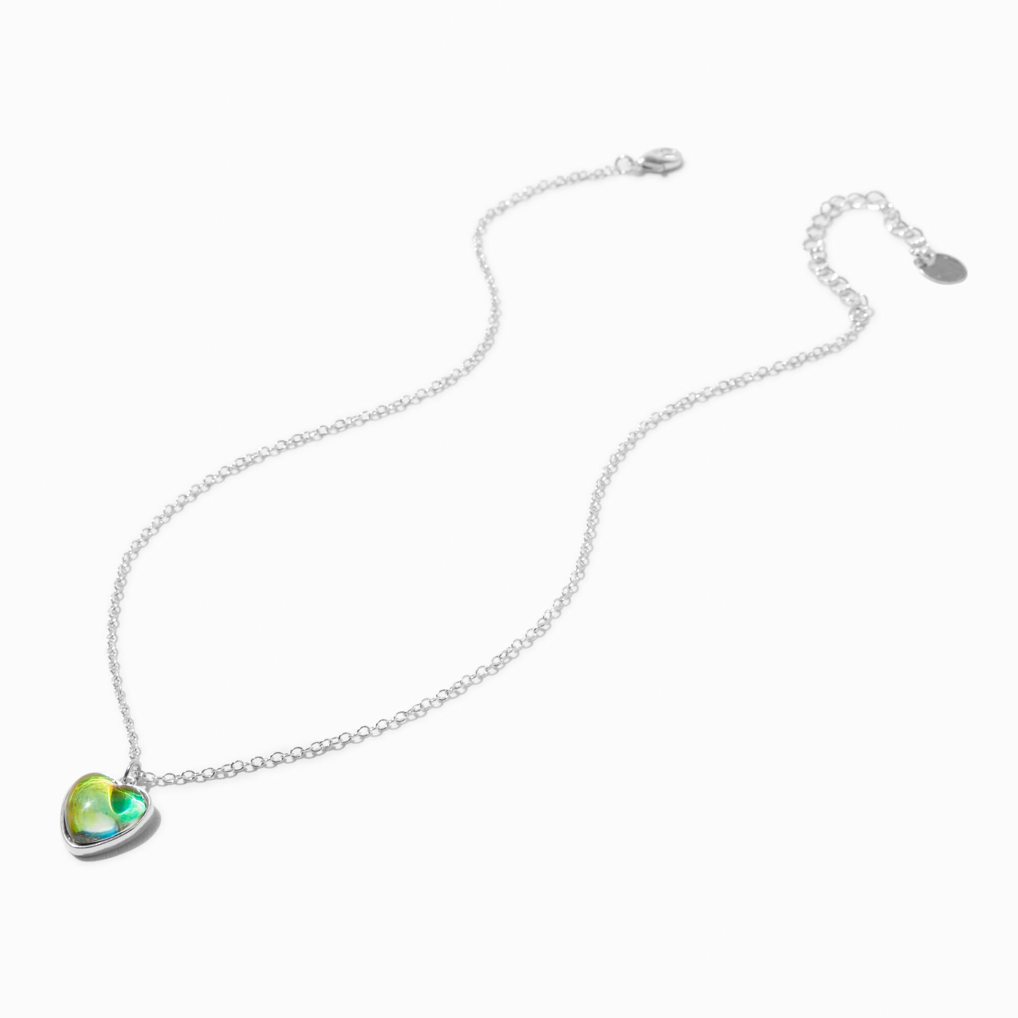 Glitter Heart Mood Pendant Necklace,
