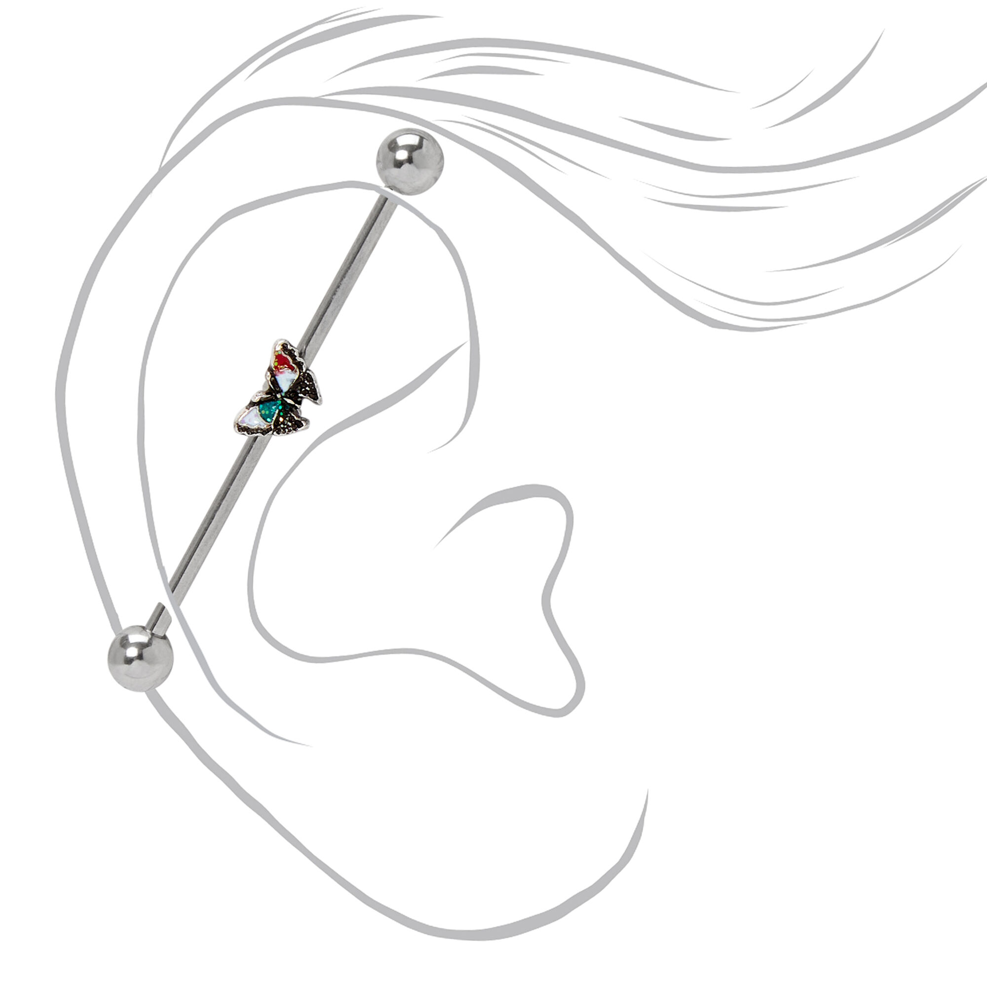 Industrial piercing jewelry at claire's outlet