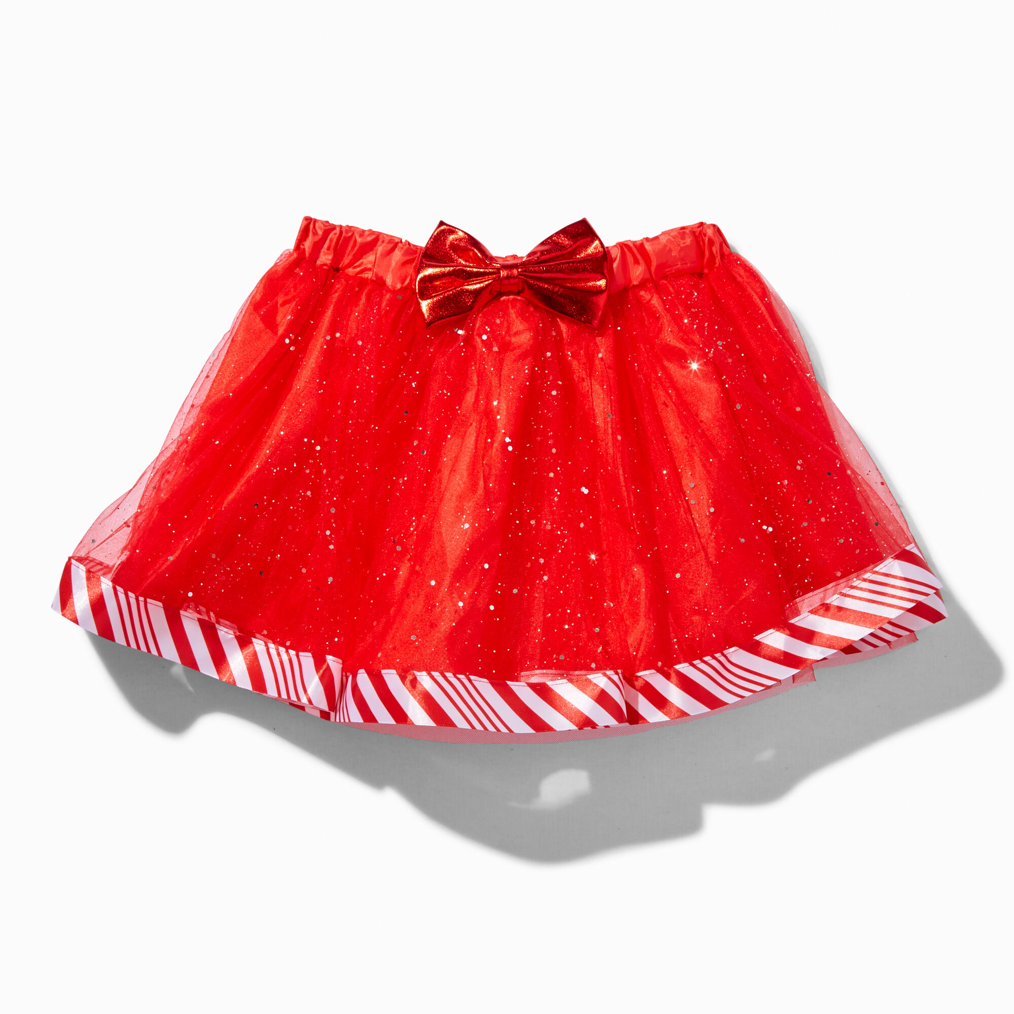 View Claires Candy Cane Stripe Tulle Tutu Red information