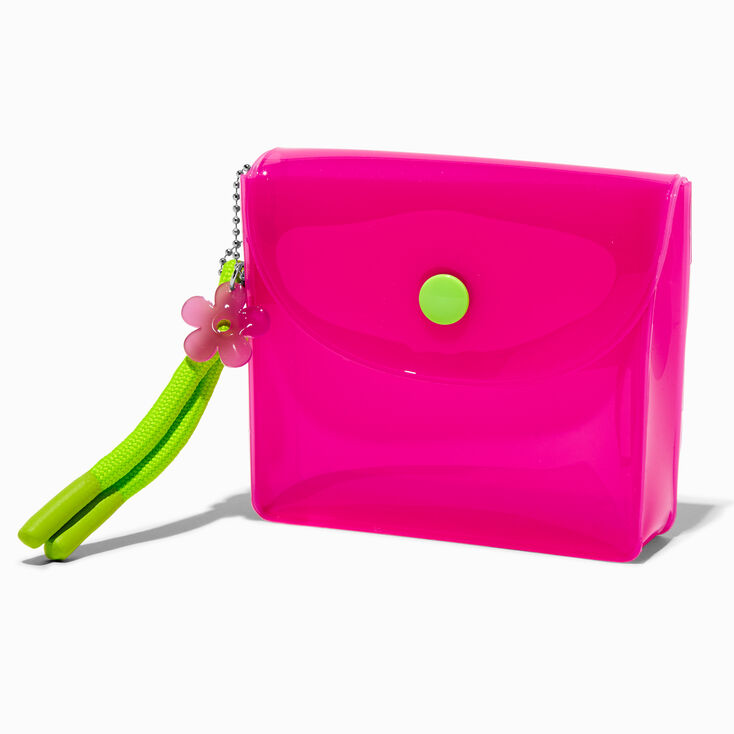 Translucent Hot Pink Daisy Snap Coin Purse,