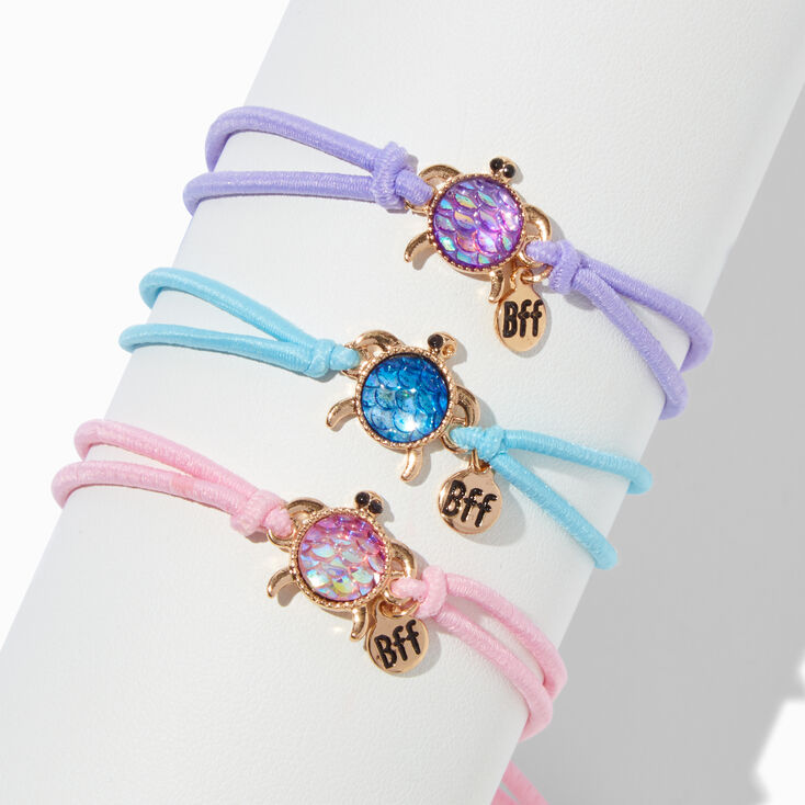 Best Friends Pastel Turtle Adjustable Bracelets - 3 Pack,