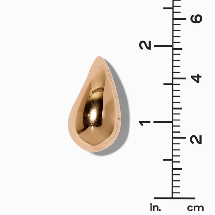 Gold-tone Large Bean 1" Drop Earrings