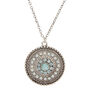 Silver &amp; Turquoise Medallion Necklace,