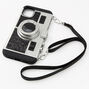 Coque de portable appareil photo &agrave; paillettes noires&nbsp;- Compatible avec iPhone&nbsp;11,