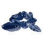 Small Bandana Knotted Bow Hair Scrunchie - Navy,