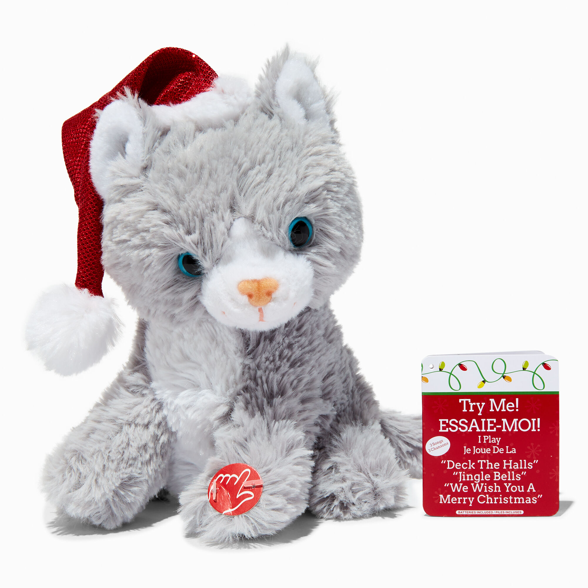 Animated Singing Christmas Cat Plush Toy Claire s US