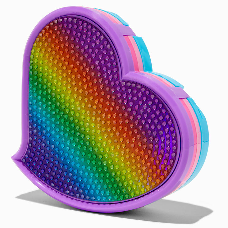 Palette de maquillage de grande taille c&oelig;ur arc-en-ciel,