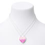 Best Friends Glow In The Dark Pink Confetti Split Heart Necklaces - 2 Pack,