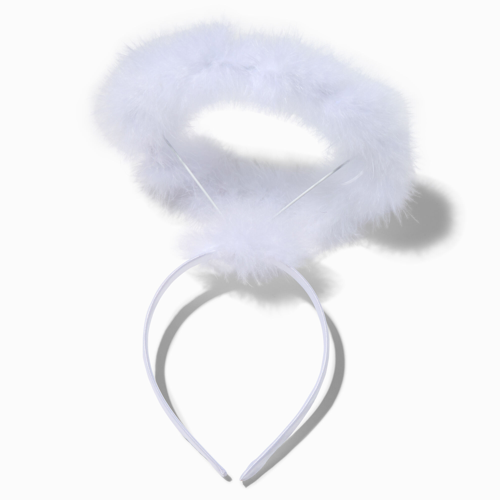 Serre-tête auréole d’ange à plumes blanches,