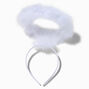 White Feathery Angel Halo Headband,