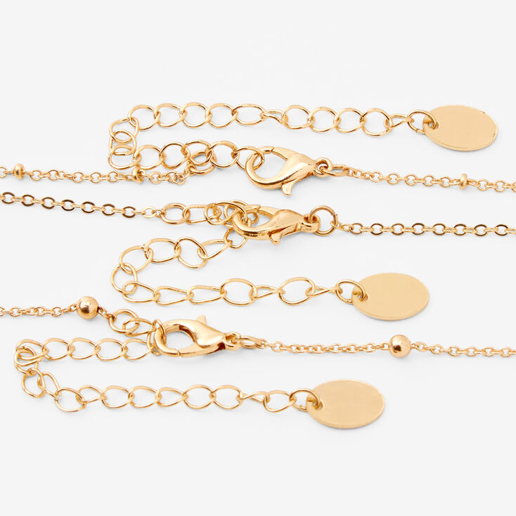 Gold Sand Dollar Pendant &amp; Shell Choker Necklaces - 3 Pack,