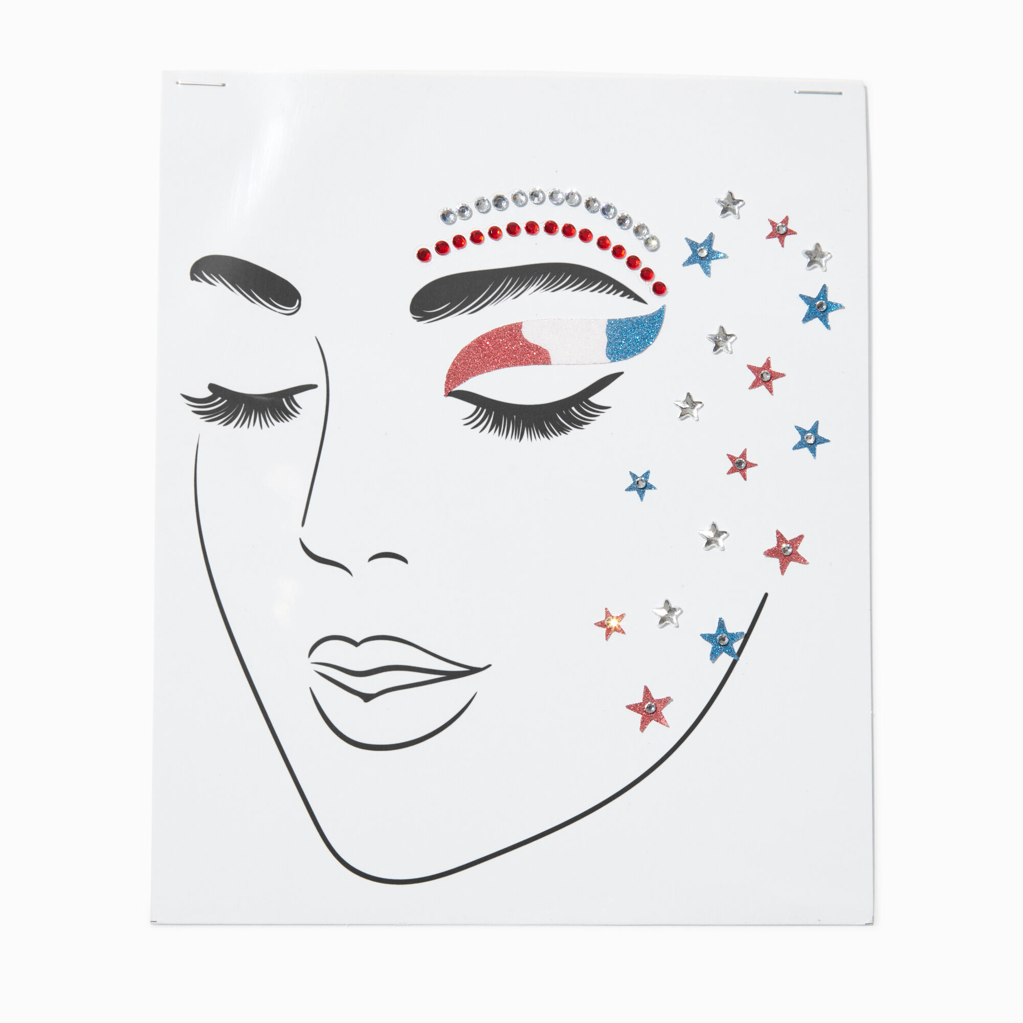 View Claires French Flag Gemstone Star Face Stickers information