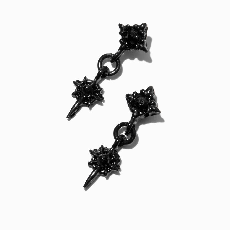 Black Star 0.5" Drop Earrings
