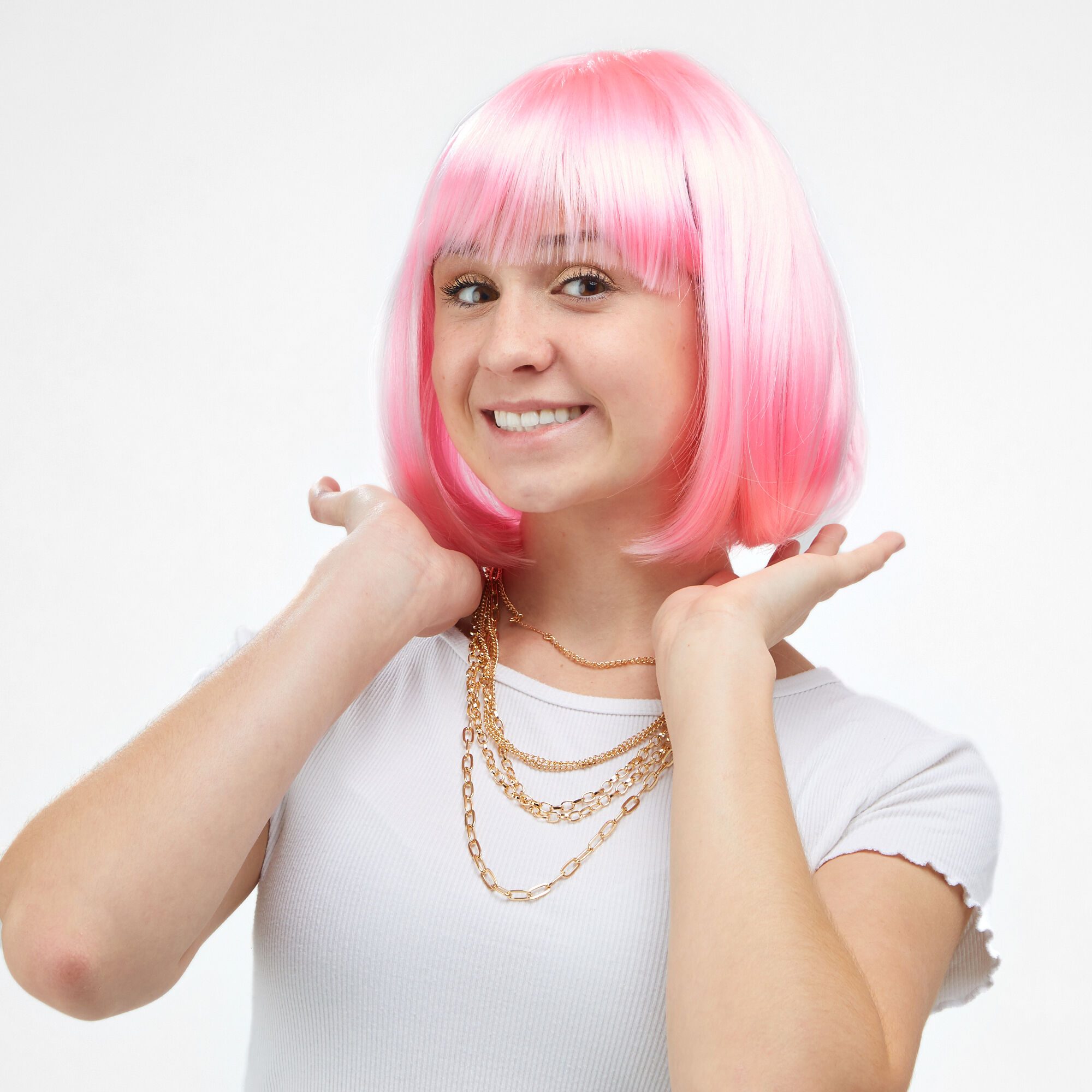 Pink wig shop short
