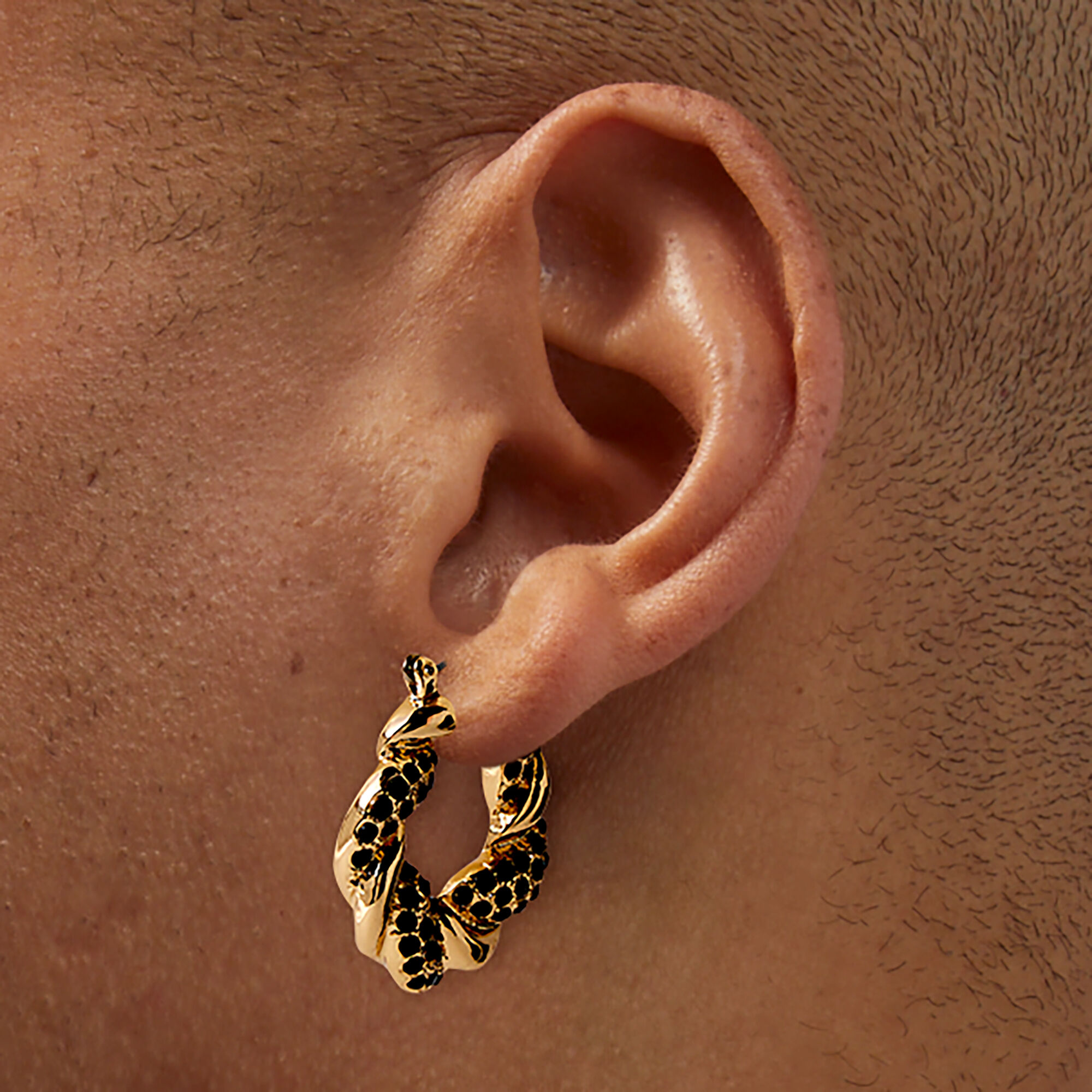 Black hoop earrings claire's sale