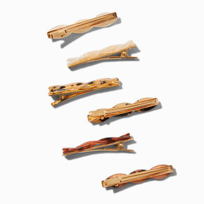 Twisted Tortoiseshell Hair Clips - 6 Pack,