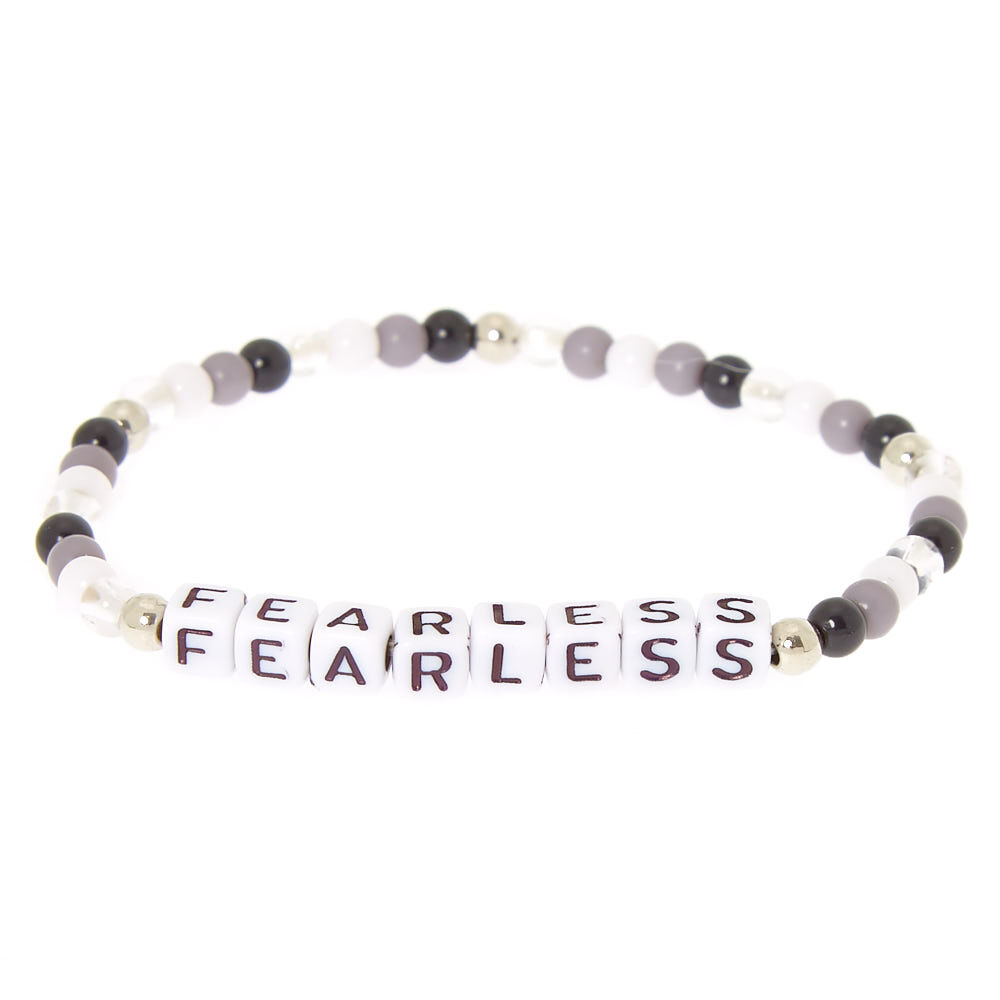 Fearless Beaded Stretch Bracelet - Black,