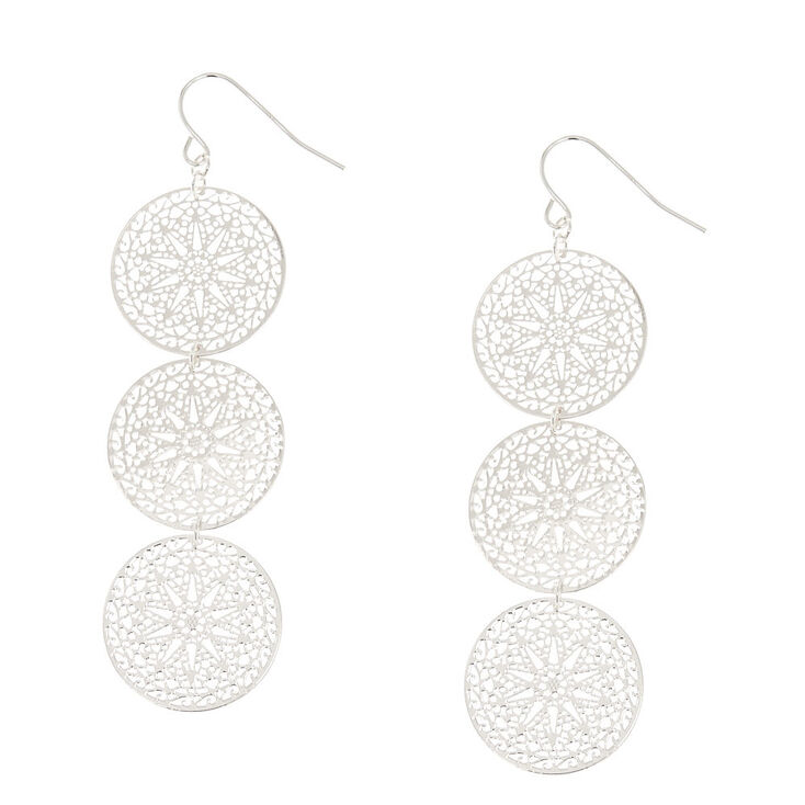 Claire's Pendantes cercles en filigrane couleur argentés