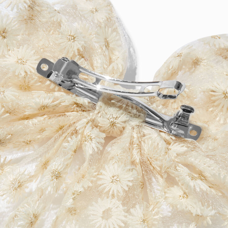 Ivory Daisy Lace Hair Bow Clip,