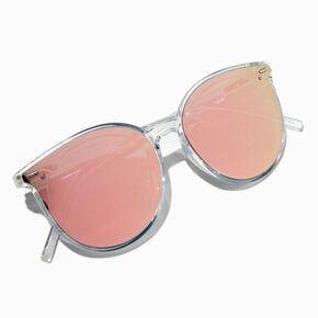 Pink Lens Round Retro Sunglasses,
