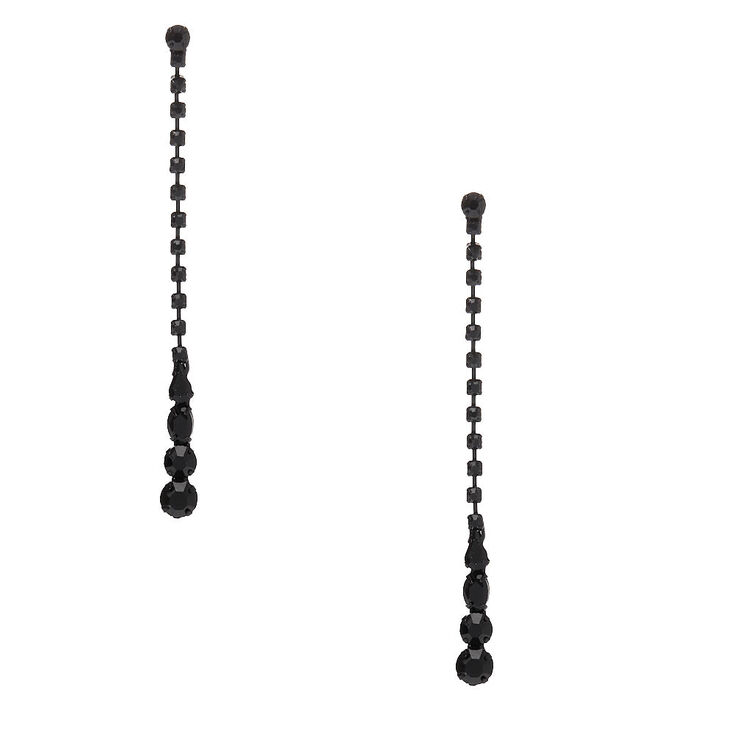 Claire's Pendantes linéaires 8 cm avec strass - Noir