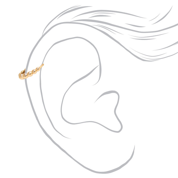 Gold-tone 18G Beaded Helix Earring,