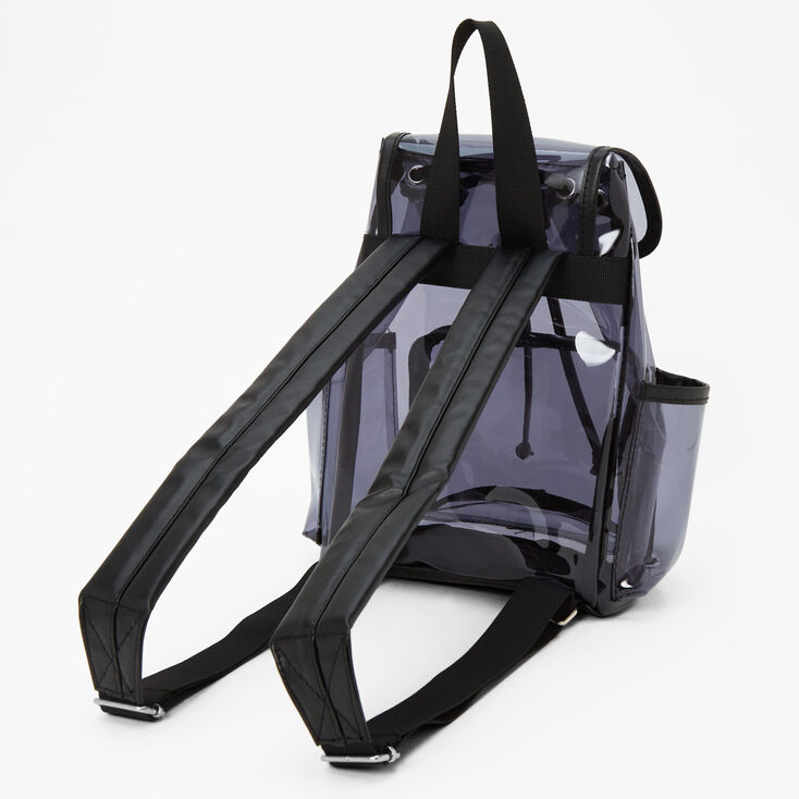 Black Trim Clear Small Backpack,