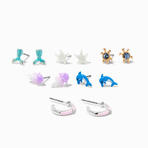 Boucles d&rsquo;oreilles vie aquatique - Lot de 6,