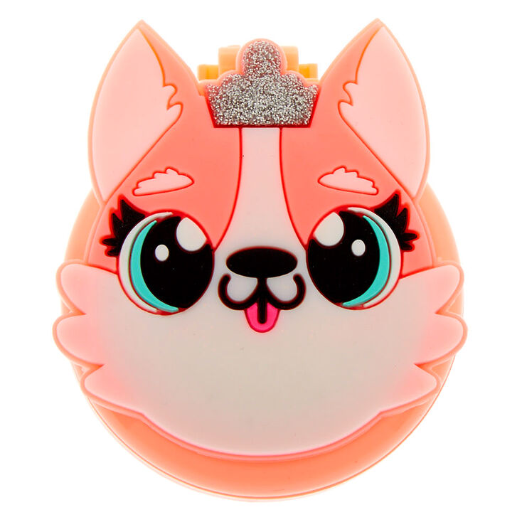 Claire's Brosse à cheveux rétractable Queenie la corgi - Pêche
