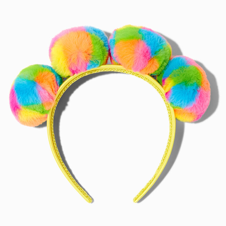 Rainbow Pom Pom Headband