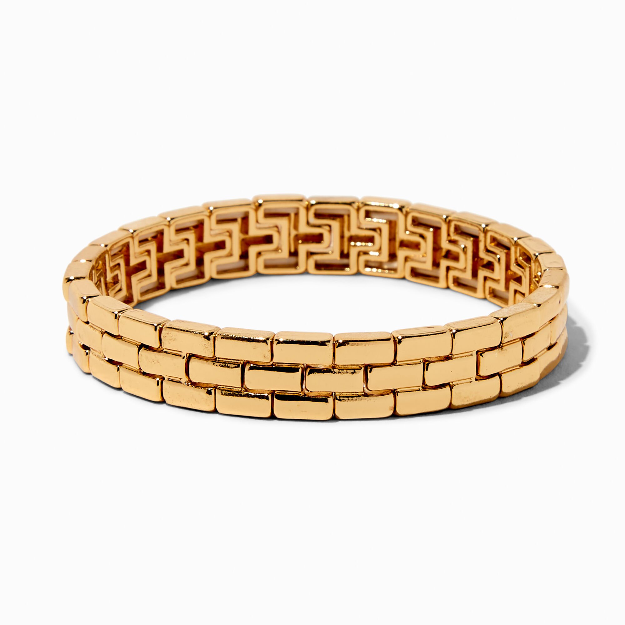 Gold-tone Stretch Watch Chain Bracelet,