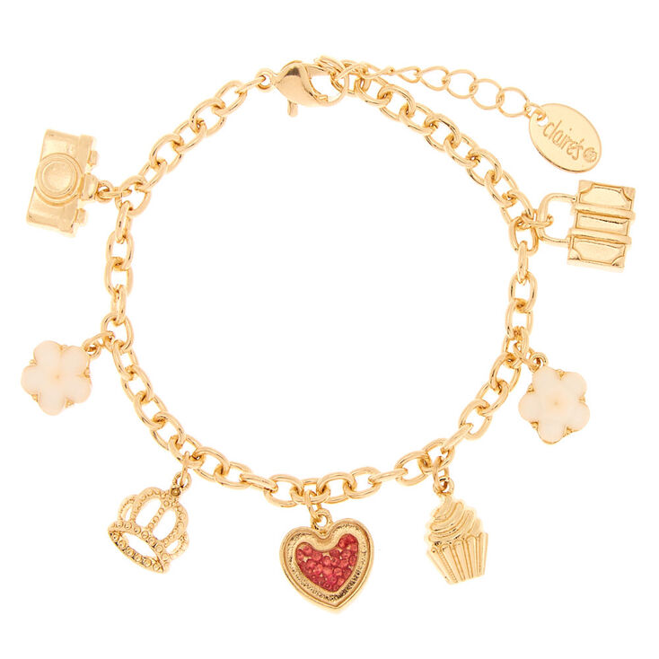 Gold Travel In Style Charm Bracelet,