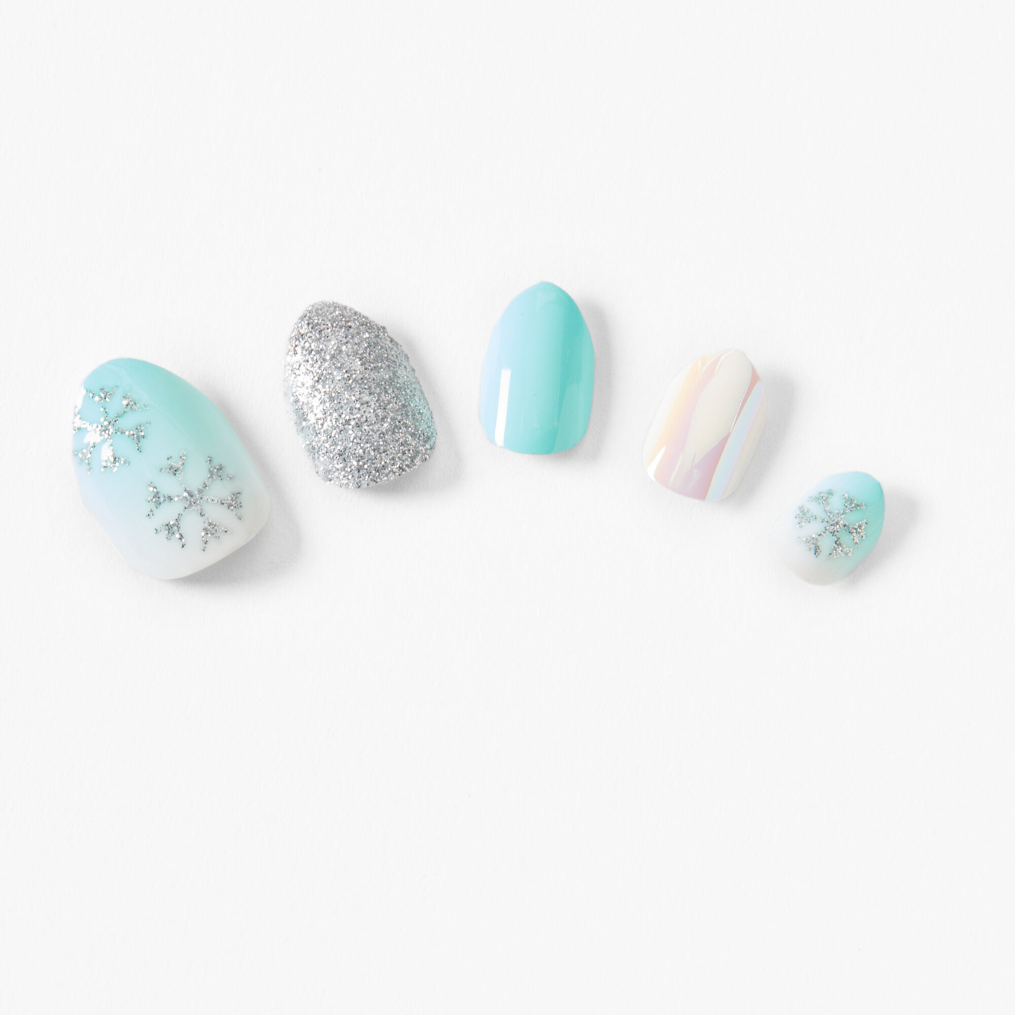Holiday Glitter Stiletto Press On Faux Nail Set - 24 Pack,
