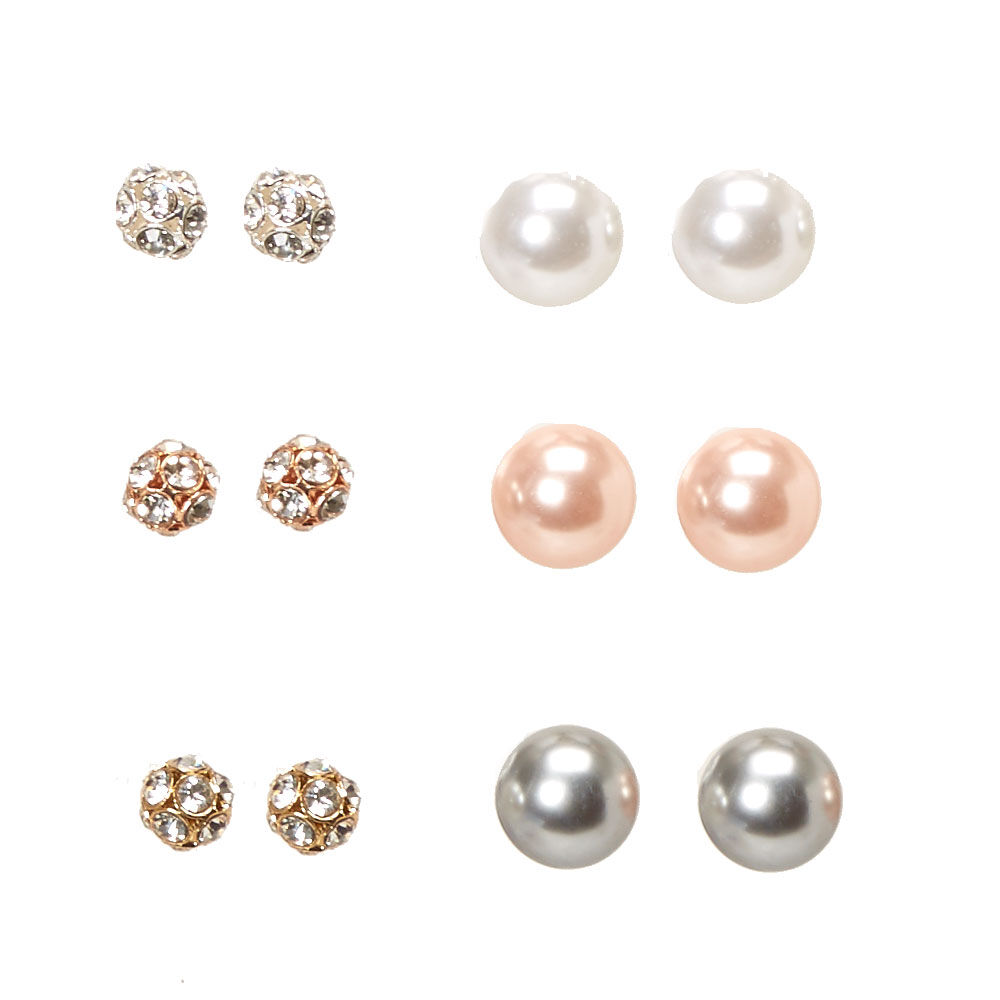 Large faux shop pearl earrings