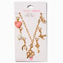 T H E M E x Claire&#39;s Gold-tone Paperclip Chain Lucky Charm Necklace,