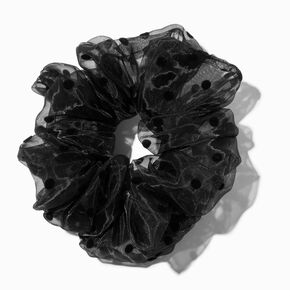 Giant Black Polka Dot Hair Scrunchie,