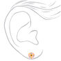 Clous d&#39;oreilles &agrave; clip donut paillet&eacute; couleur argent&eacute;e - Rose,