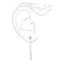 Silver 1.5&quot; Butterfly, Flower &amp; Heart Front and Back Chain Drop Earrings - 3 Pack,